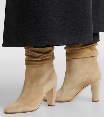 Calasso 90 draped suede ankle boots | Manolo Blahnik