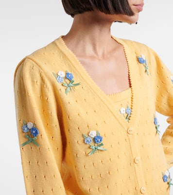 Merinda embroidered pointelle wool cardigan | Rixo