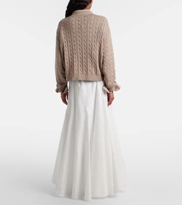 棉质混纺加长半身裙 | Brunello Cucinelli