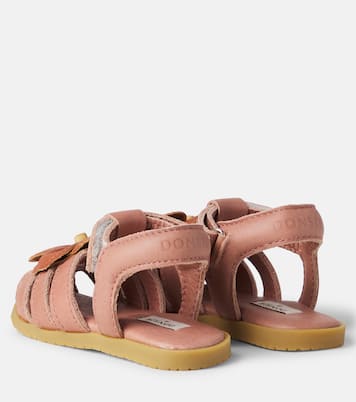 Baby Thami floral-appliqué leather sandals | Donsje