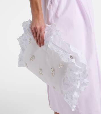 Pillowcase embellished ruffled clutch | Simone Rocha