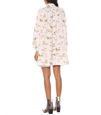 Horse-printed cotton dress | Ganni