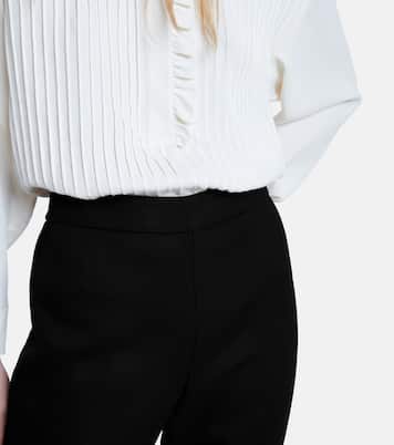 Pantalones rectos de crepé y sarga | Tory Burch