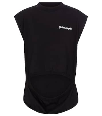Cutout cotton jersey tank top | Palm Angels