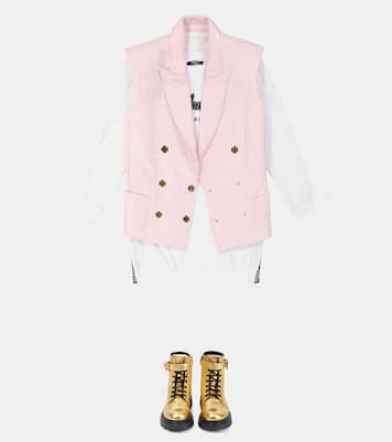 Chaleco en mezcla de algodón revestido | Balmain Kids