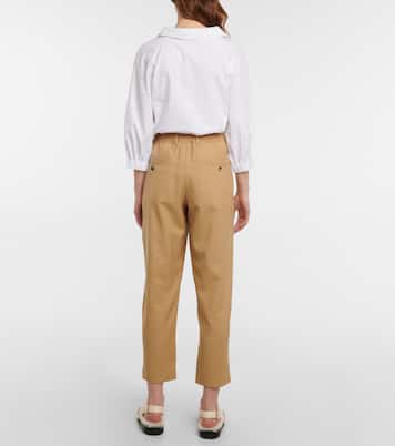 High-rise pleated wool crop pants | Marni