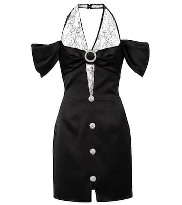 Minikleid aus Satin mit Spitze | Rasario