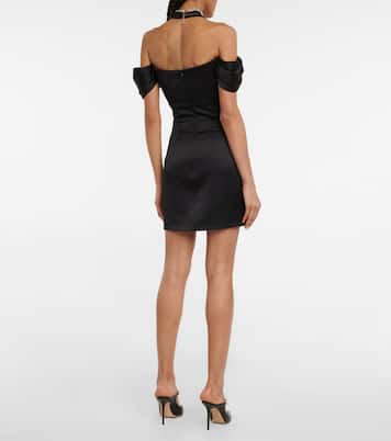 Minikleid aus Satin mit Spitze | Rasario