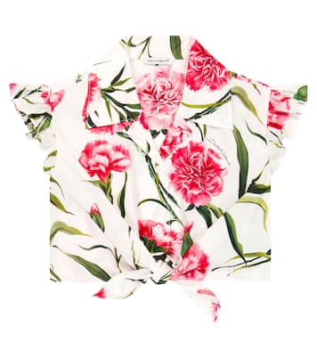 Top en coton à fleurs | Dolce&Gabbana Kids