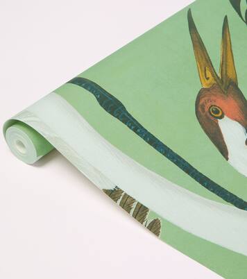 Heron printed wallpaper | Gucci
