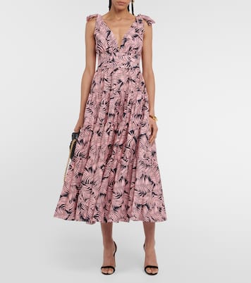 Tiered cotton-blend midi dress | Carolina Herrera