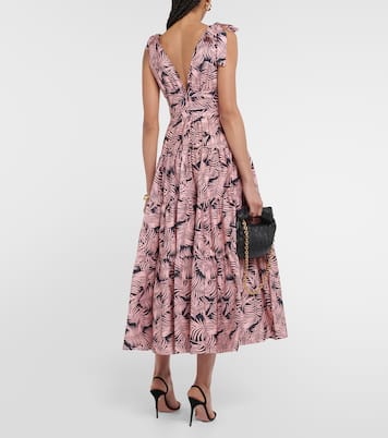 Tiered cotton-blend midi dress | Carolina Herrera