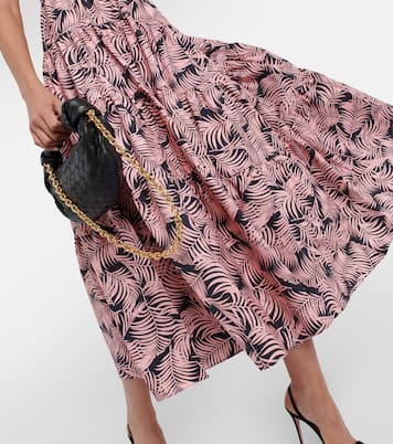 Tiered cotton-blend midi dress | Carolina Herrera