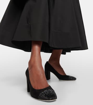 Verzierte Pumps aus Veloursleder | Rene Caovilla