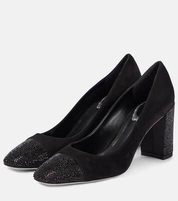 Verzierte Pumps aus Veloursleder | Rene Caovilla