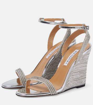 Wow Crystal 95 wedge sandals | Aquazzura