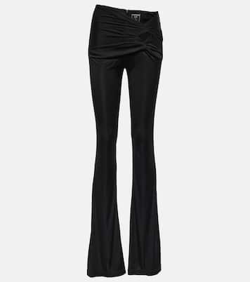 x Dua Lipa gathered jersey flared pants | Versace