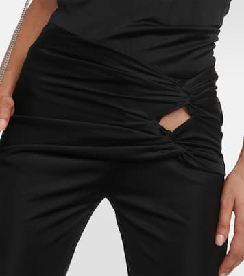 x Dua Lipa gathered jersey flared pants | Versace