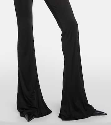 x Dua Lipa gathered jersey flared pants | Versace
