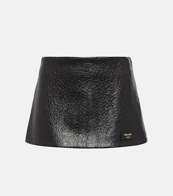 Low-rise leather miniskirt | Prada