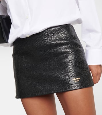 Low-rise leather miniskirt | Prada