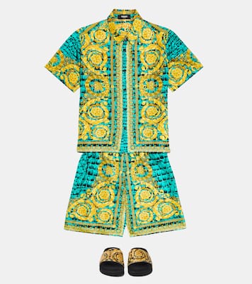 Barocco printed slides | Versace Kids