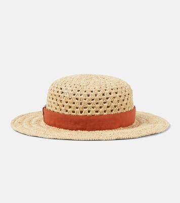 Cappello in rafia con pelle | Chloé
