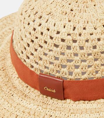 Cappello in rafia con pelle | Chloé