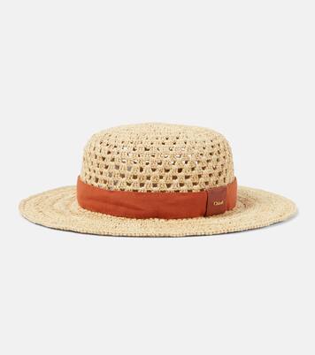 Cappello in rafia con pelle | Chloé