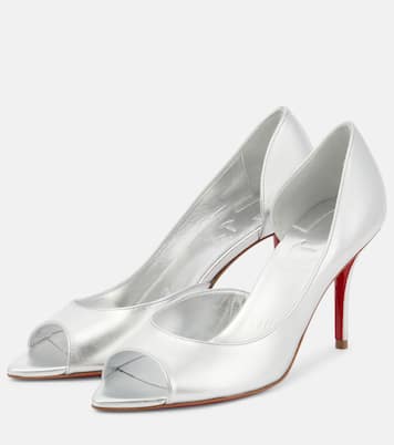 Peeptoe-Pumps Open Apostropha 80 aus Metallic-Leder | Christian Louboutin