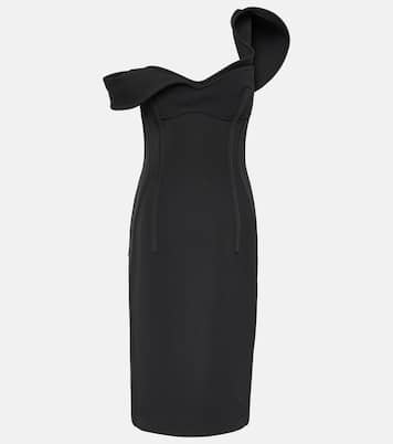 One-Shoulder-Midikleid aus Wolle | Bottega Veneta
