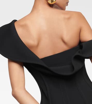 One-Shoulder-Midikleid aus Wolle | Bottega Veneta