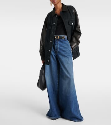 Giacca di jeans Grizzo con pelle | Khaite