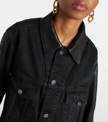 Giacca di jeans Grizzo con pelle | Khaite