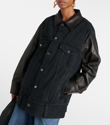 Giacca di jeans Grizzo con pelle | Khaite