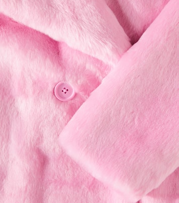 Logo faux fur coat | Moschino Kids