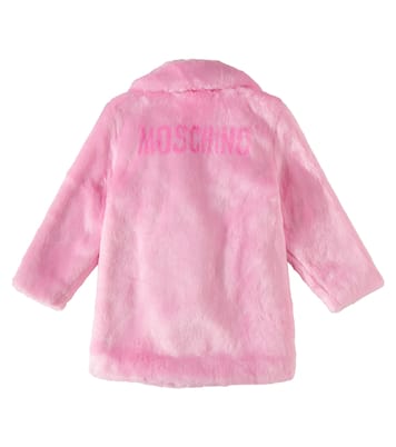 Logo faux fur coat | Moschino Kids