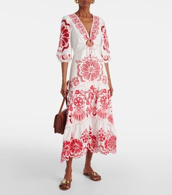 Broderie anglaise cotton midi dress | Farm Rio