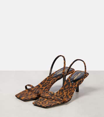 Jaspe 55 leopard-print grosgrain sandals | Saint Laurent