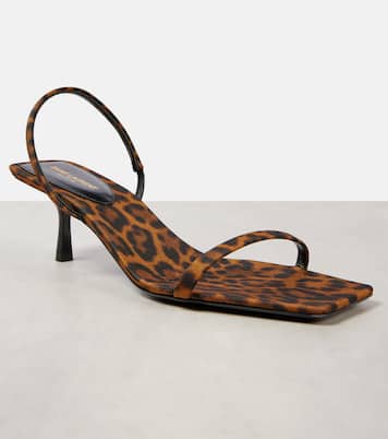 Jaspe 55 leopard-print grosgrain sandals | Saint Laurent