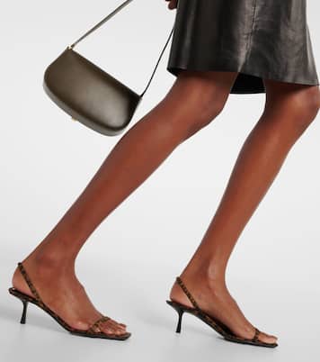 Jaspe 55 leopard-print grosgrain sandals | Saint Laurent