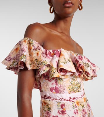 Vestido largo floral con volante | Agua by Agua Bendita