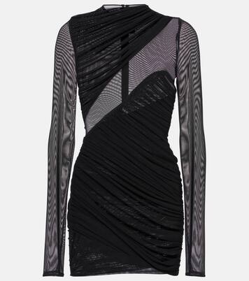 Abito corto in mesh con balze | David Koma