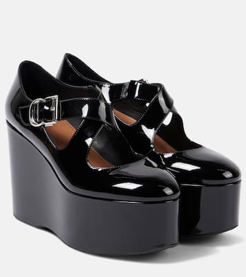 Criss Cross patent leather wedges | Alaïa
