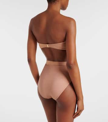 Everley floral-appliqué lamé bikini top | Zimmermann