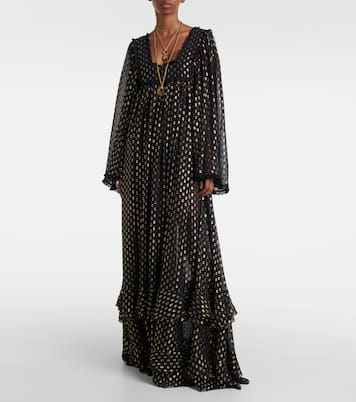 Robe longue en jacquard de soie mélangée | Chloé