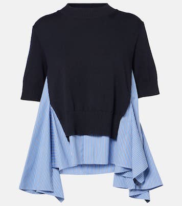 Pullover in misto cotone e popeline | Sacai