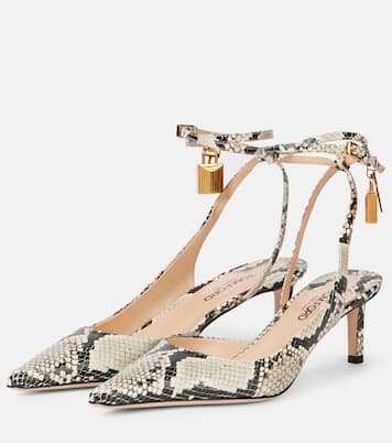 Padlock 55 snake-effect slingback sandals | Tom Ford