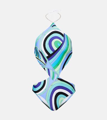 Iride printed halterneck swimsuit | Pucci