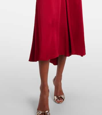 Gathered satin midi dress | Victoria Beckham